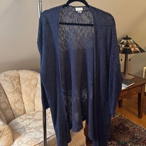 Caslon Navy Blue Open-Front Sweater